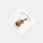 Niedliche lustige Violinmusikfigur Serviette (Ecke)