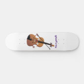 Niedliche lustige Violinmusikfigur Skateboard (Horizontal)