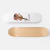 Niedliche lustige Violinmusikfigur Skateboard (Horizontal)