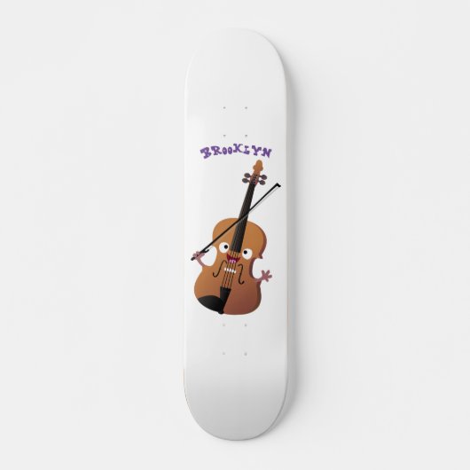 Niedliche lustige Violinmusikfigur Skateboard (Vorne)