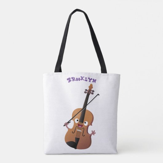 Niedliche lustige Violinmusikfigur Tasche (Rückseite)