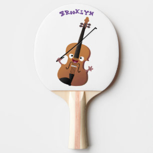 Niedliche lustige Violinmusikfigur Tischtennis Schläger