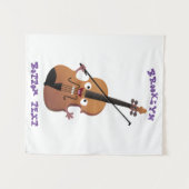Niedliche lustige Violinmusikfigur Wandteppich (Vorderseite (Horizontal))