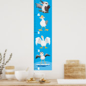 Niedliche lustige Vögel Cartoon-Wachstumsskizzen Poster (Küche)