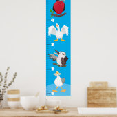 Niedliche lustige Vögel Cartoon-Wachstumsskizzen Poster (Küche)