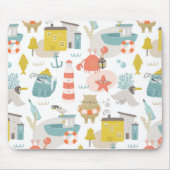 Niedliche lustige Wassertiere. Meeresmuster Mousepad (Vorne)