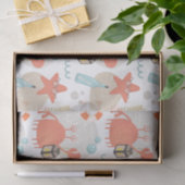 Niedliche lustige Wassertiere. Seekrebse, Seestern Seidenpapier (Geschenk)