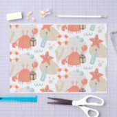 Niedliche lustige Wassertiere. Seekrebse, Seestern Seidenpapier (Handwerk)