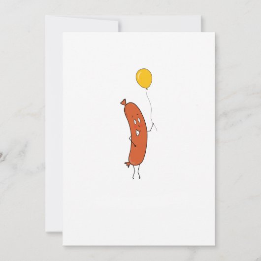Niedliche lustige Wurst Einladung (Vorderseite)