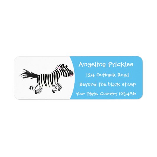 Niedliche lustige Zebra-Cartoon-Illustration (Vorne)