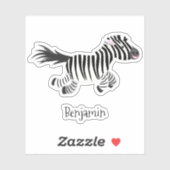 Niedliche lustige Zebra-Cartoon-Illustration Aufkleber (Blatt)