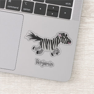 Niedliche lustige Zebra-Cartoon-Illustration Aufkleber