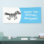 Niedliche lustige Zebra-Cartoon-Illustration Banner (Messe)