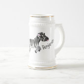 Niedliche lustige Zebra-Cartoon-Illustration Bierglas (VorderseiteRechts)