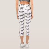Niedliche lustige Zebra-Cartoon-Illustration Capri Leggings (Rückseite)