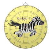 Niedliche lustige Zebra-Cartoon-Illustration Dartscheibe (vorne)