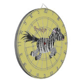 Niedliche lustige Zebra-Cartoon-Illustration Dartscheibe (Vorderseite Links)