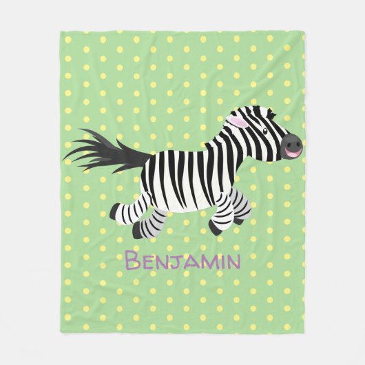 Niedliche lustige Zebra-Cartoon-Illustration Fleecedecke (Vorderseite)