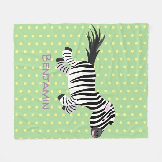 Niedliche lustige Zebra-Cartoon-Illustration Fleecedecke (Vorderseite (Horizontal))