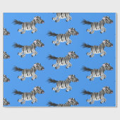 Niedliche lustige Zebra-Cartoon-Illustration Geschenkpapier (Flach)