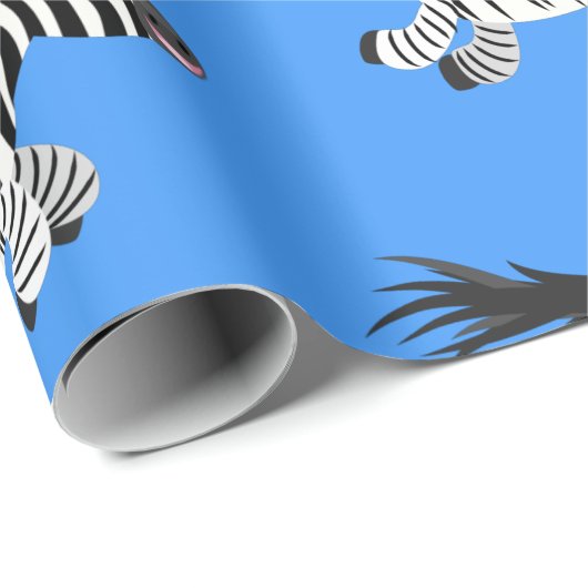 Niedliche lustige Zebra-Cartoon-Illustration Geschenkpapier (Rolleneckpunkt)