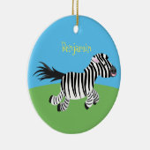 Niedliche lustige Zebra-Cartoon-Illustration Keramik Ornament (Rechts)