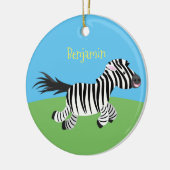 Niedliche lustige Zebra-Cartoon-Illustration Keramik Ornament (Links)