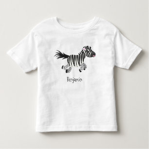 Niedliche lustige Zebra-Cartoon-Illustration Kleinkind T-shirt