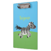 Niedliche lustige Zebra-Cartoon-Illustration Klemmbrett (Links)
