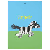 Niedliche lustige Zebra-Cartoon-Illustration Klemmbrett (Rückseite)