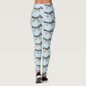 Niedliche lustige Zebra-Cartoon-Illustration Leggings (Rückseite)