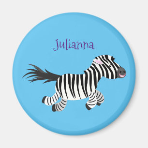 Niedliche lustige Zebra-Cartoon-Illustration Magnet