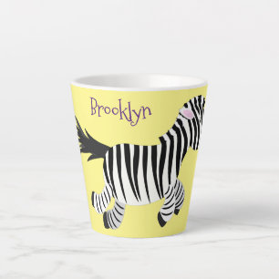 Niedliche lustige Zebra-Cartoon-Illustration Milchtasse