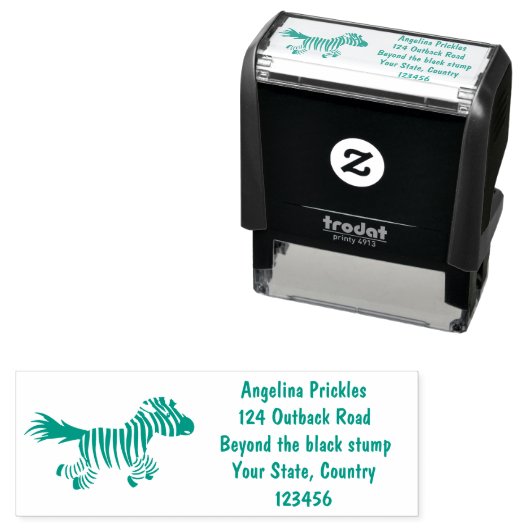 Niedliche lustige Zebra-Cartoon-Illustration Permastempel (Beispiel)