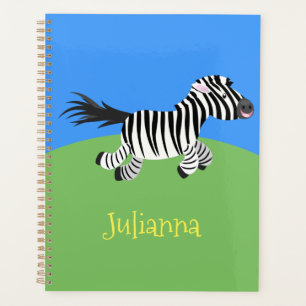 Niedliche lustige Zebra-Cartoon-Illustration Planer