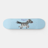 Niedliche lustige Zebra-Cartoon-Illustration Skateboard (Horizontal)