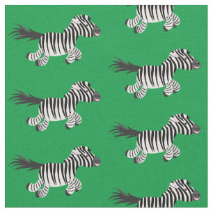Niedliche lustige Zebra-Cartoon-Illustration Stoff