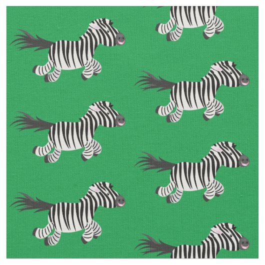 Niedliche lustige Zebra-Cartoon-Illustration Stoff (Nahaufnahme)