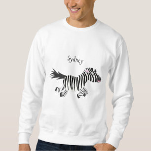 Niedliche lustige Zebra-Cartoon-Illustration Sweatshirt