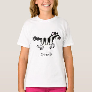 Niedliche lustige Zebra-Cartoon-Illustration T-Shirt