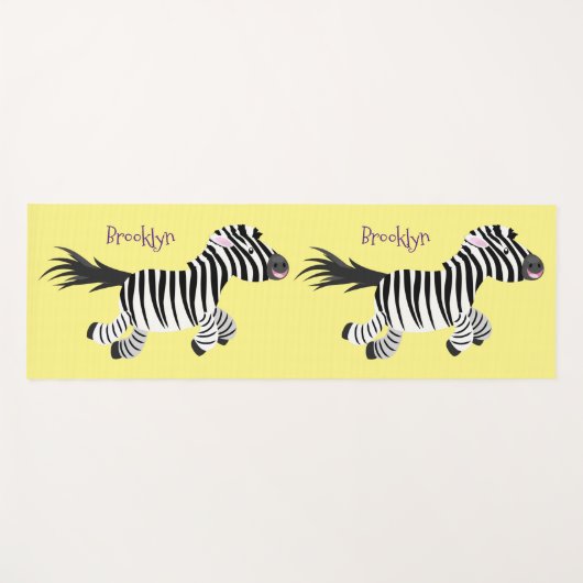 Niedliche lustige Zebra-Cartoon-Illustration Yogamatte (Vorderseite (Horizontal))