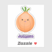 Niedliche lustige Zwiebelillustrierung des Cartoon Aufkleber (Blatt)