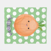 Niedliche lustige Zwiebelillustrierung des Cartoon Fleecedecke (Vorderseite (Horizontal))