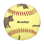 Niedliche Luwak Civet Cartoon Abbildung Baseball (Rückseite)