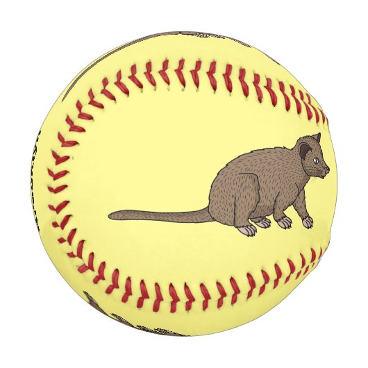 Niedliche Luwak Civet Cartoon Abbildung Baseball (Vorderseite Links)