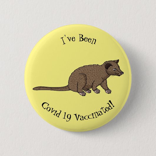 Niedliche Luwak Civet Cartoon Abbildung Button (Vorderseite)