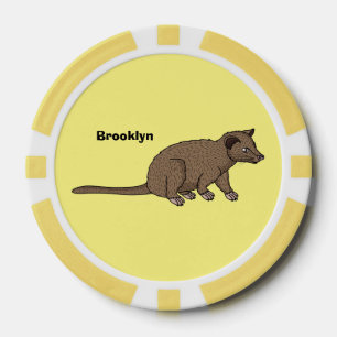 Niedliche Luwak Civet Cartoon Abbildung Pokerchips