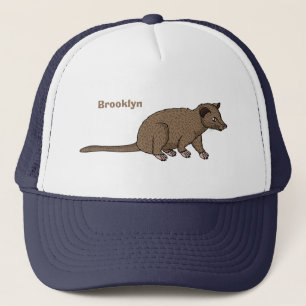 Niedliche Luwak Civet Cartoon Abbildung Truckerkappe