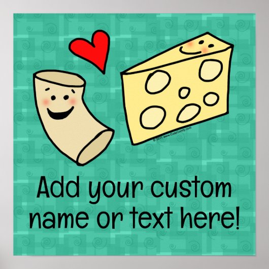 Niedliche Mac-Lieben Käse Custom Kids Name Poster (Vorne)