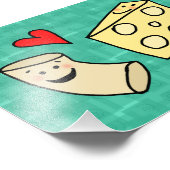 Niedliche Macaroni Lieben Käse Kunst Printwerbung Fotodruck (Ecke)